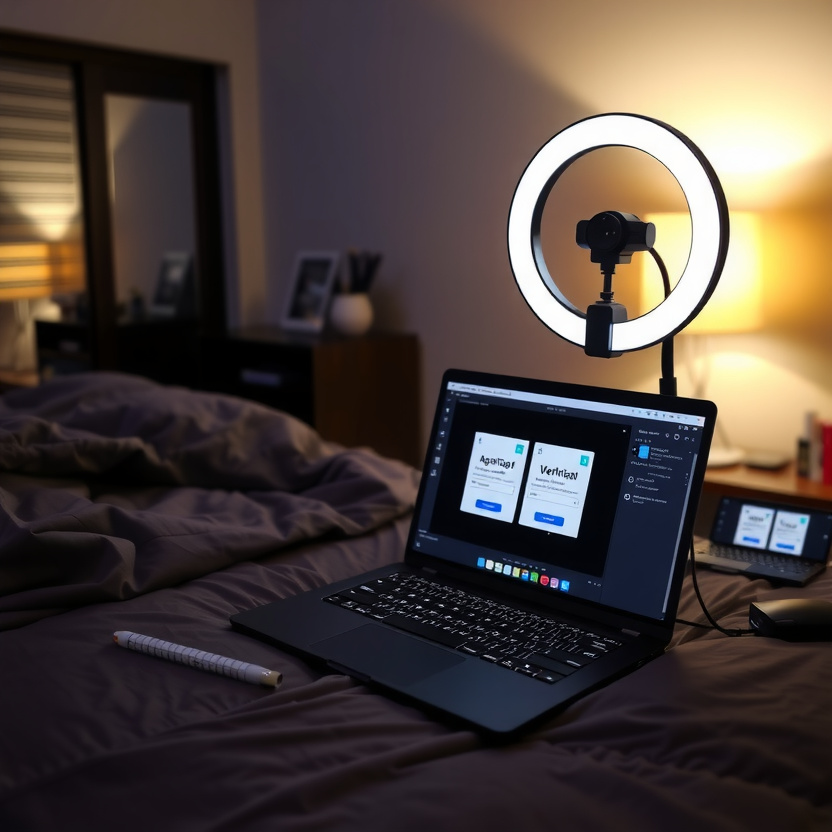 Young woman in lace bralette and silk robe writing in planner on bed, focused determined expression, golden hour sunlight