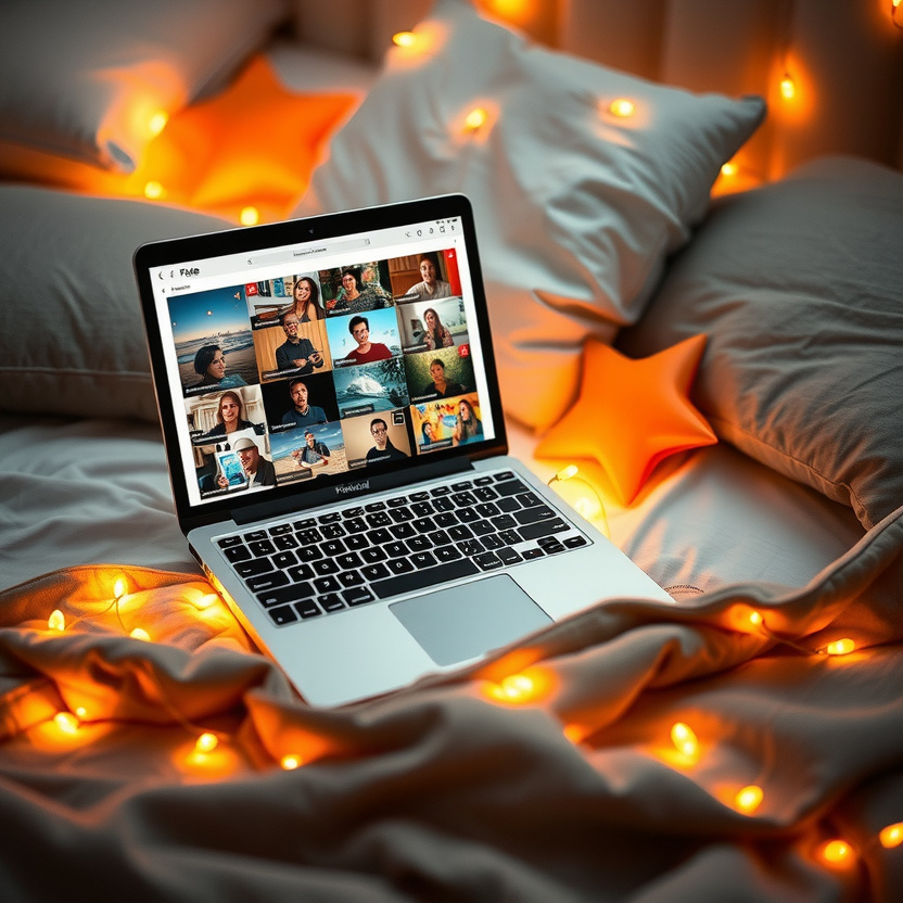 Woman relaxing with coffee by Christmas tree in cozy holiday setting