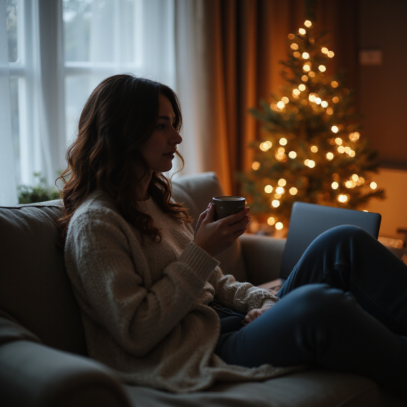 Woman taking self-care break with peaceful relaxation