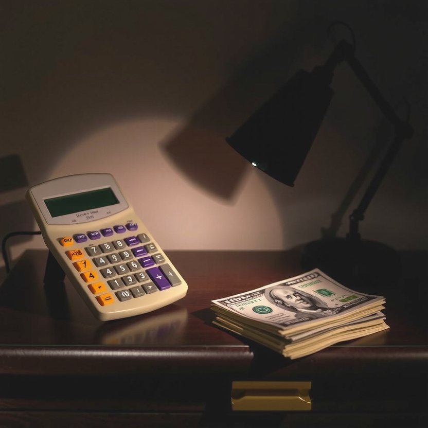Young woman using a tablet in a modern, minimalist workspace with pastel decor