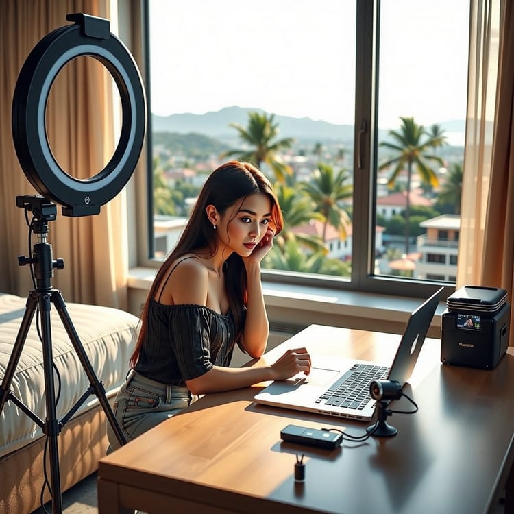 The Digital Nomad Cam Model Paradox: Why This Location-Free Job Keeps Models Stuck at Home (And What Those Who Actually Travel Deal With)