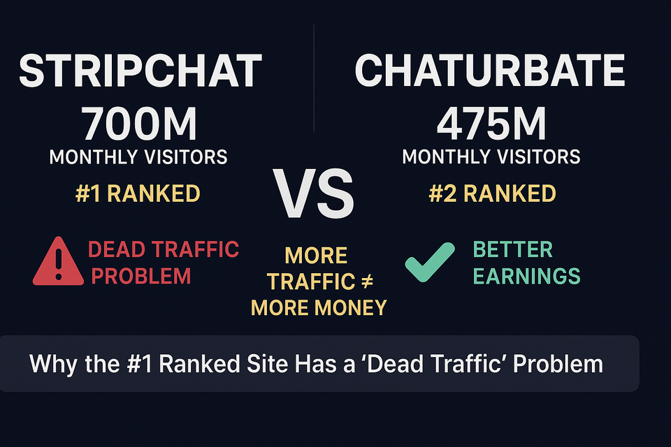 Stripchat vs Chaturbate 2025: Why the #1 Ranked Site Has a "Dead Traffic" Problem