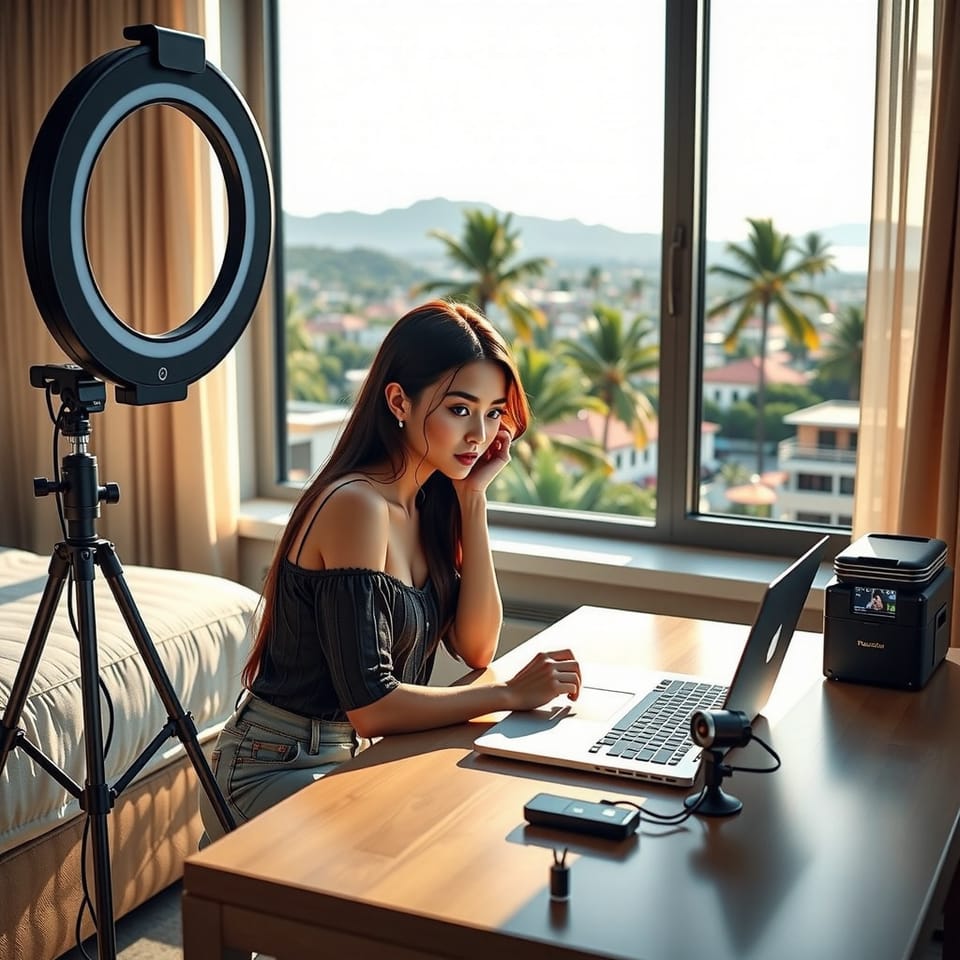 The Digital Nomad Cam Model Paradox: Why This Location-Free Job Keeps Models Stuck at Home (And What Those Who Actually Travel Deal With)